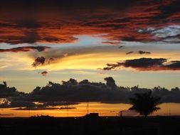 clouds in the evening sky on the horizon