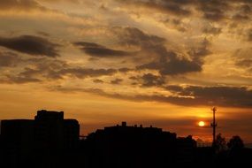 Landscape of Manizales at the Sunset