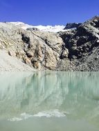 clear Glacial Lake in switzerland, Zermatt