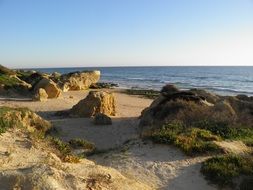 Landscape of Beach Rocks in Portugal