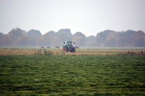 tractor on a dry field