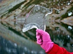 ice in hand close up