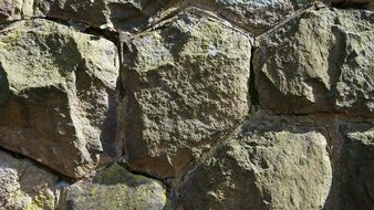 old wild Stone Wall close up