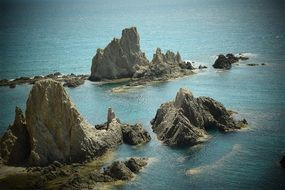 panorama of reefs in the mediterranean in spain