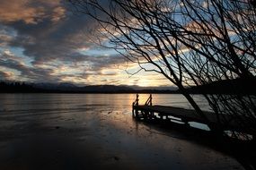 Photo of the Lake at the sunset