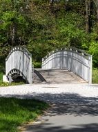 bridge with railing in the park