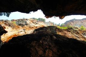 openings in the rocks of thailand
