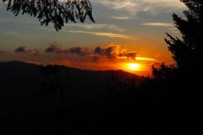 Landscape of magical Evening sunset
