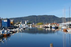 panoramic view of the port in scandinavia on a sunny day