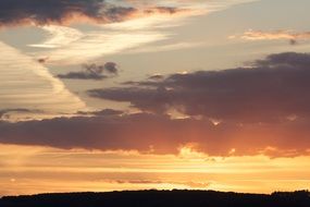 evening sky in bright color
