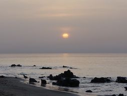 dawn on the ocean beach