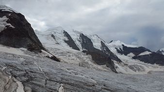 snowy piz palu in Switzerland