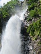 stormy waterfall in South Tyrol