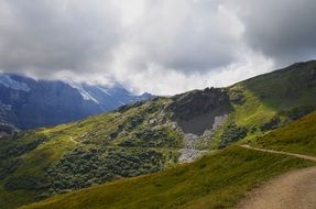 cloudy sky over the swiss alps