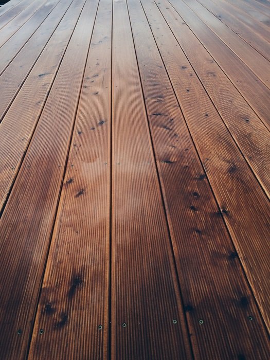 wooden boards in the rain