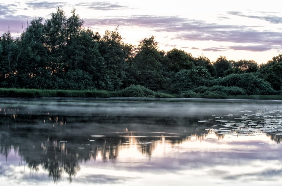 silent sunset on the lake in Denmark