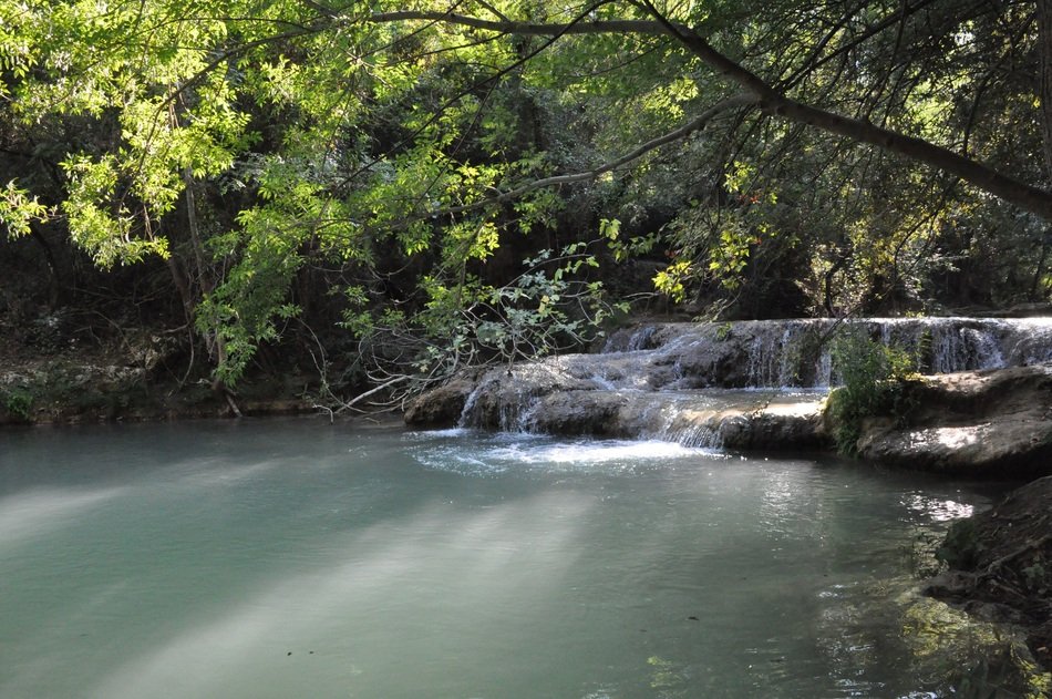 Landscape with the cascade