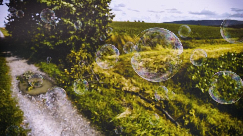 bubbles on the summer field