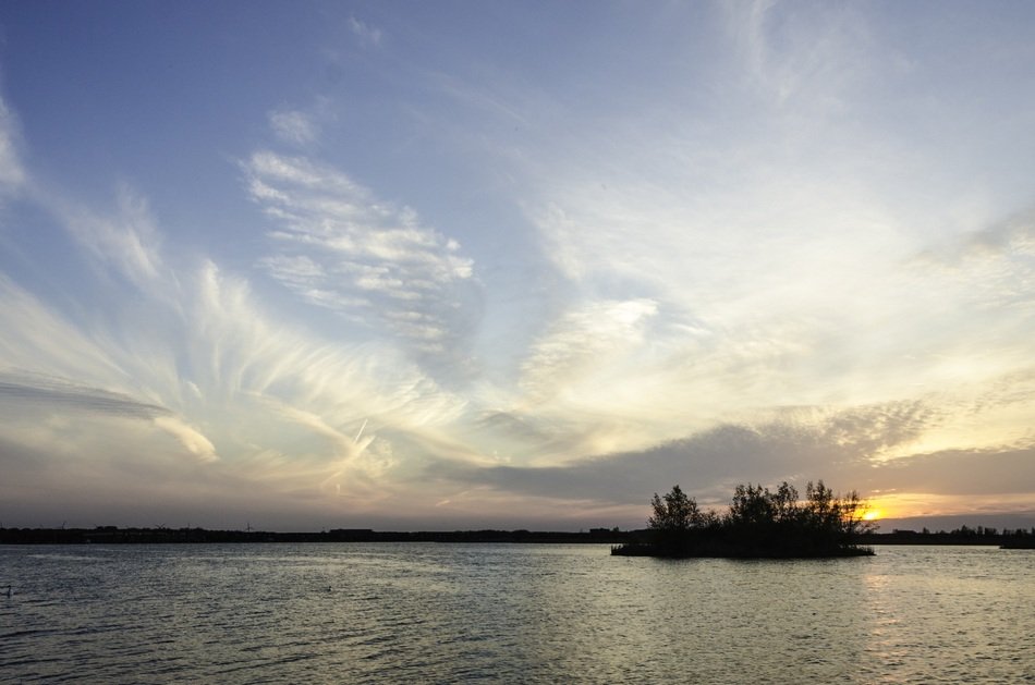 quiet nature at sunset