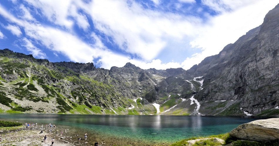 panorama of the black pond in the high Tatras