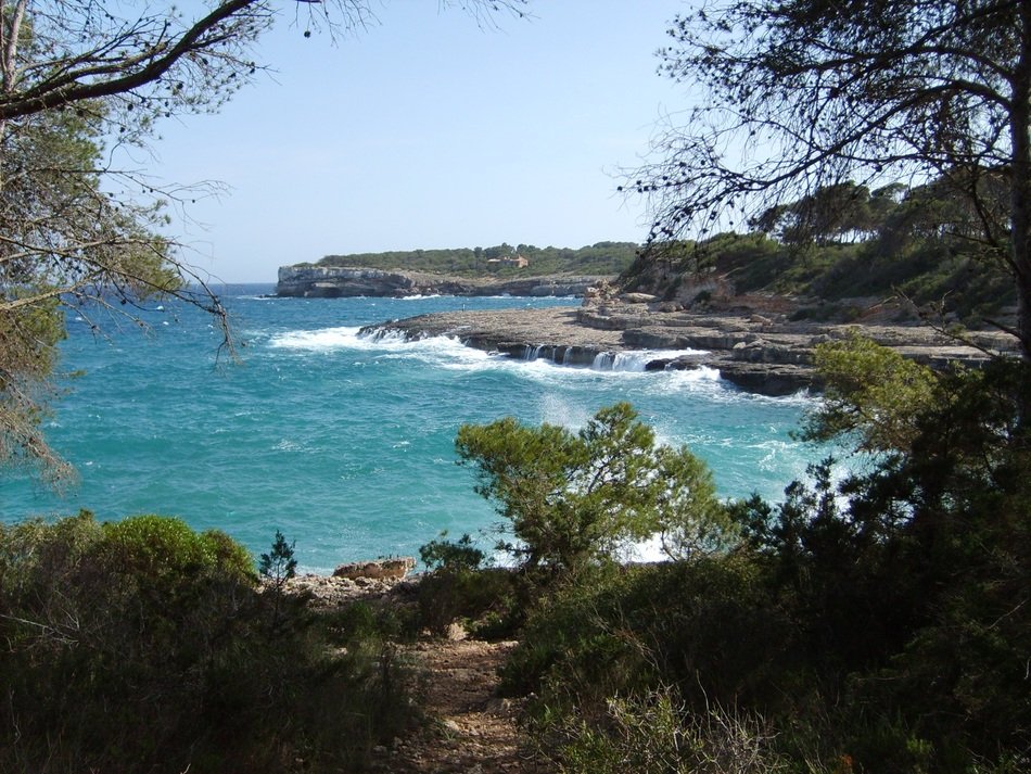 blue water in the ocean in Mallorca