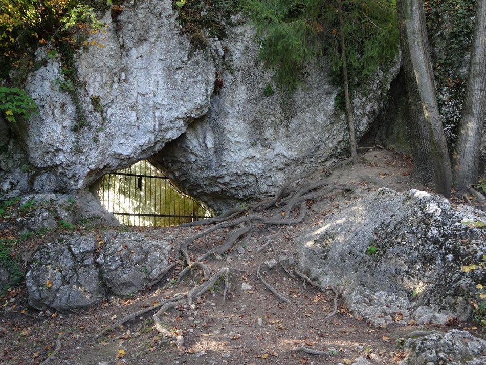 barred passage between the rocks in Poland
