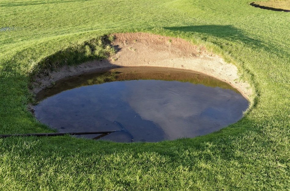flooded golf course