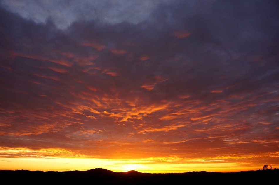 orange sky over the horizon