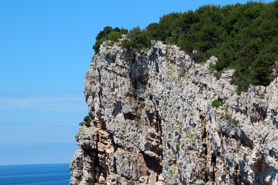 rocky cliff on the coast of croatia