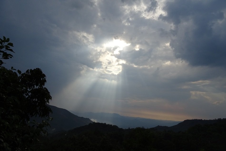 sunshine through the lingering sky in India