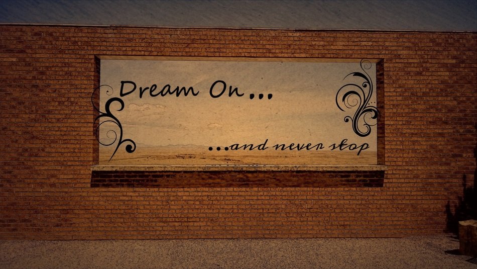 Dream on text poster drawing