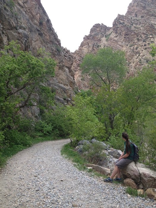 Hiking near the mountains in Utah