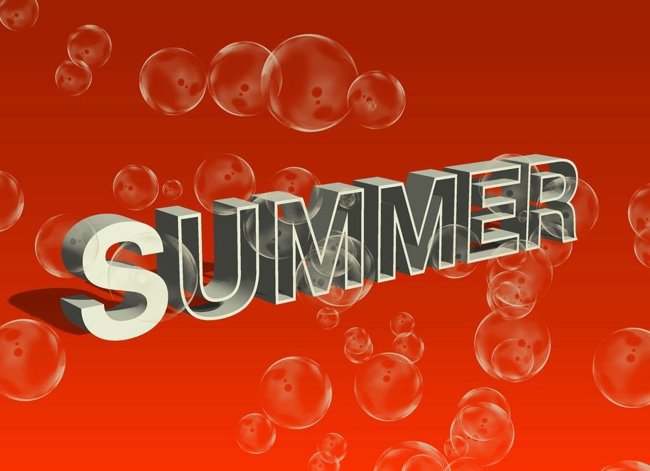 inscription summer on red background