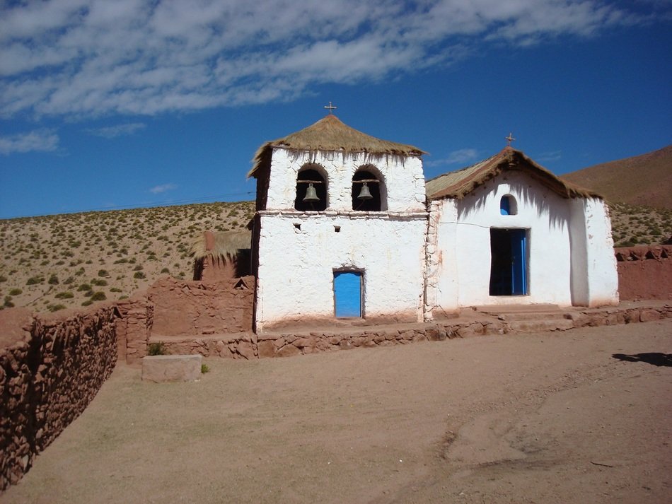 Landscape with the church in the desert