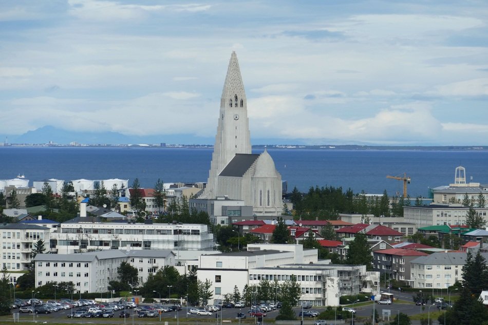 panorama of reykjavik on the atlantic