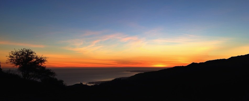 sunset nature silhouettes