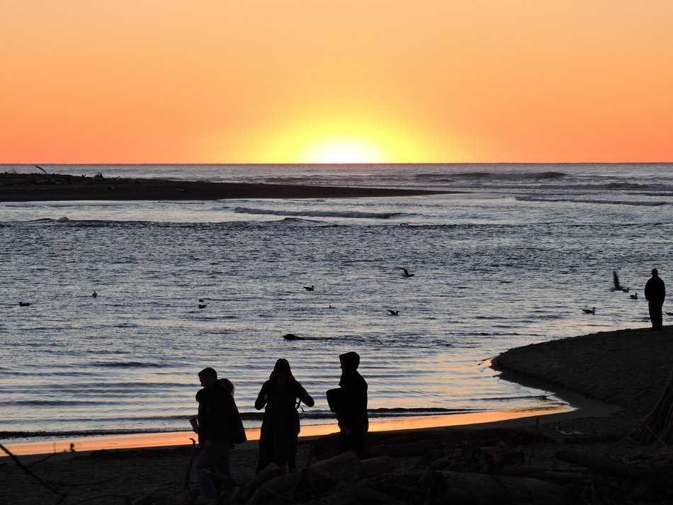 sunset in the beach in Oregon