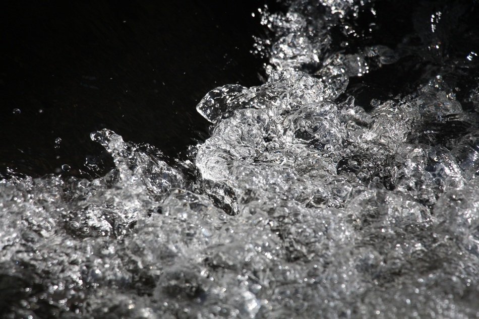 water splash on black background close-up