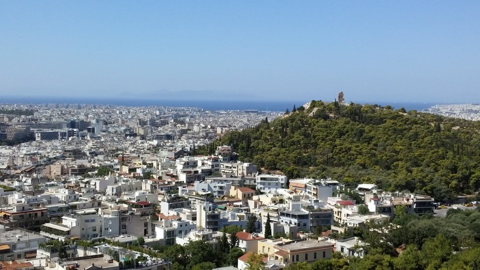 aerial view of stunningly beautiful Athens, Greece