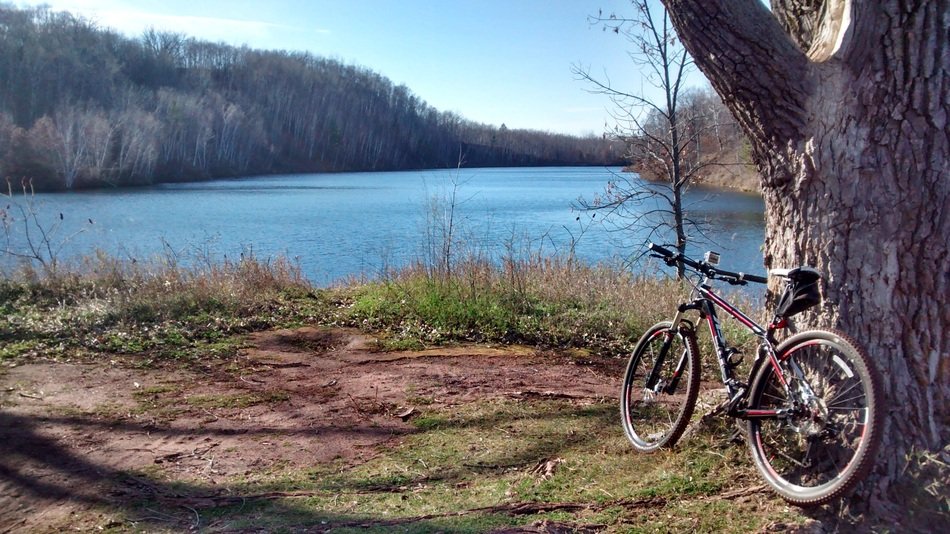 Mountain Bike near river in Minnesota