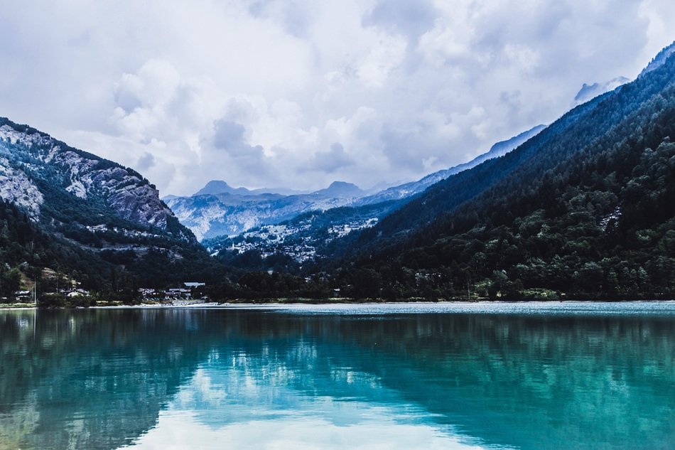 photo of emerald mountain river
