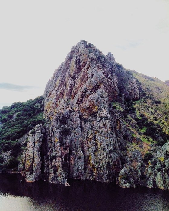rock near the river in spain