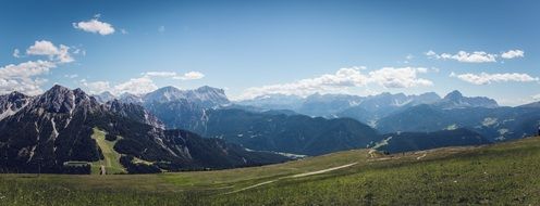 panorama of the mountains of south tyrol on a sunny day