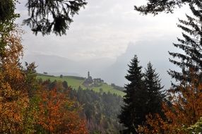panorama of a mountain village in South Tyrol