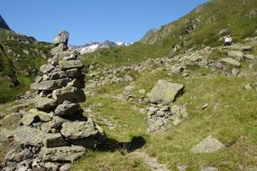 stone pyramid in the mountains