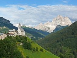 Mountains Dolomites Village