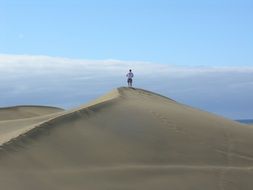 remote view of a person on a sand dune