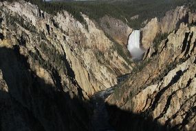landscape of the lower yellowstone falls