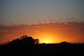 Countryside at the sunrise in morning