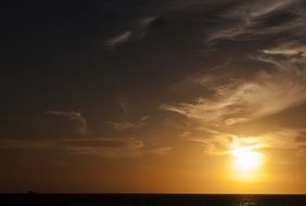 peaceful sunset on the Caribbean Sea